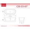 Castello Usa Scarlett 67" Acrylic Freestanding Bathtub in Black CB-03-67-B